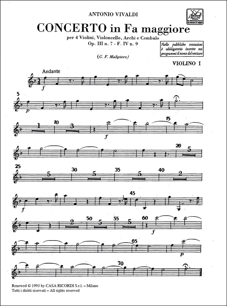 Concerto in Fa Maggiore (F Major)